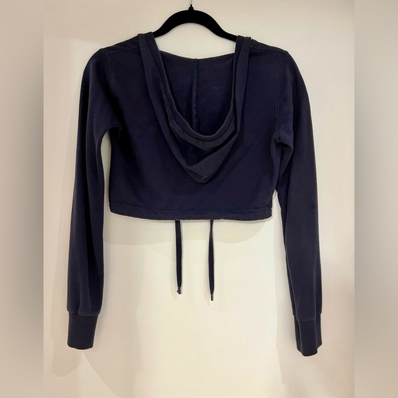 Cropped zip up hoodie with drawstring (vintage) - Picture 2 of 3